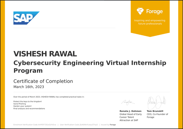 SAP USA - Cybersecurity Engineering